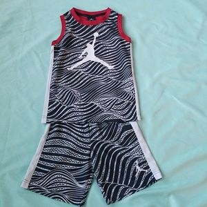 Black, White, and Red Jordan Outfit